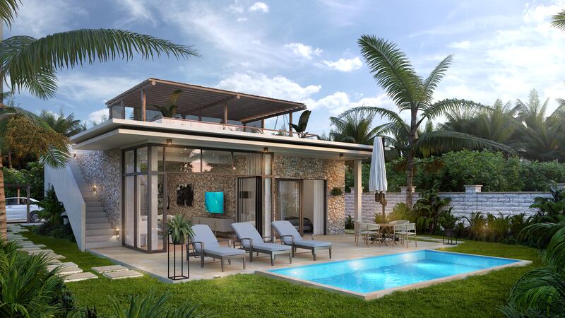 A one-bedroom, single-storey pool villa in Zanzibar's new Blue Amber residential community is priced at $197,125.
