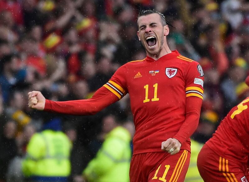 Gareth Bale celebrates after Wales qualified for the World Cup finals. Reuters