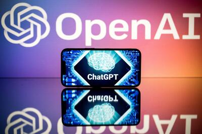 The logos of OpenAI and its ChatGPT.  AFP
