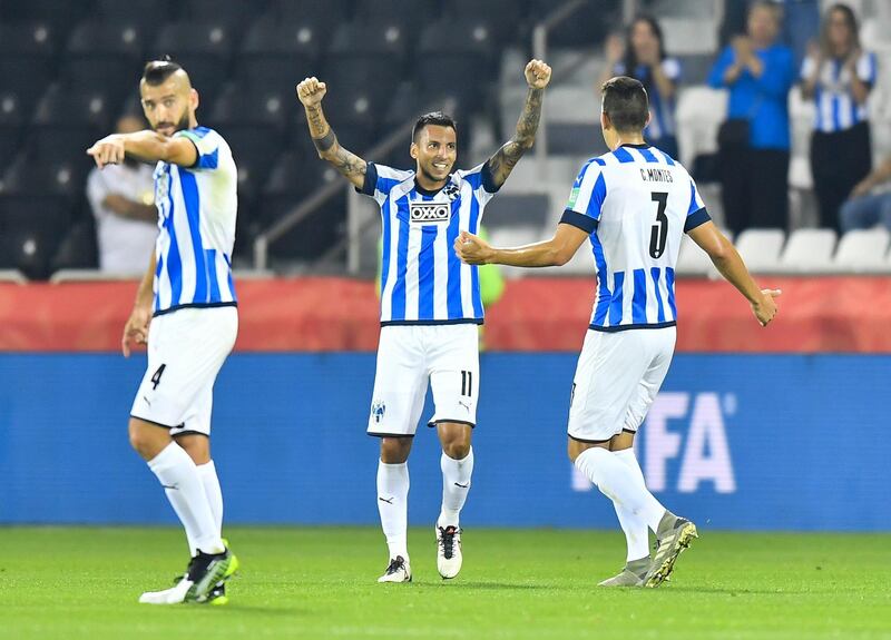 Leonel Vangioni celebrates after scoring for Monterrey. EPA