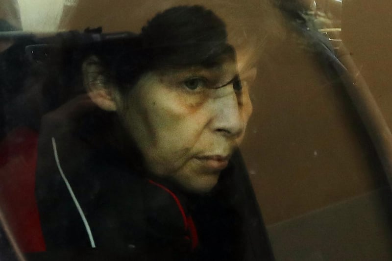 Patricia Dagorn, a woman suspected of being a serial poisoner trapping wealthy widowers from the Cote d'Azur, is seen in a car as she arrives at the courthouse in Nice, southeastern France, on January 15, 2018, to attend her trial.
Patricia Dagorn appears on January 15, before a court for murder or administration of harmful substances to four old men, two of whom died. / AFP PHOTO / VALERY HACHE