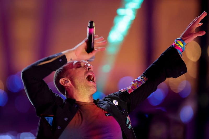 Coldplay performs at Expo 2020 Dubai on February 15. All photos: Reuters, unless noted otherwise