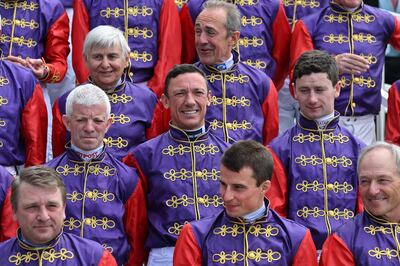 Champion jockey Frankie Dettori, centre, said he felt as excited as did as an apprentice 30 years ago. AFP
