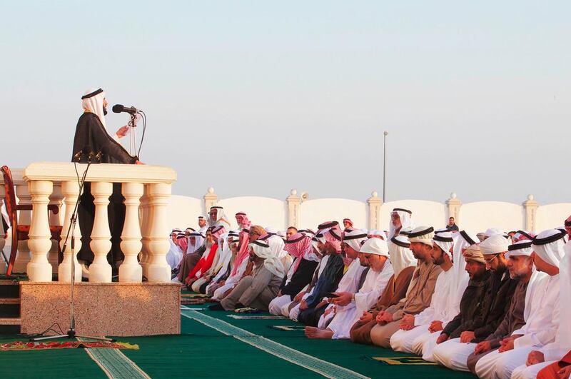 Sheikh Salem bin AbdulRahman, Chairman of Sharjah Ruler's Office, leads salaat al istisqaa in Sharjah. Wam