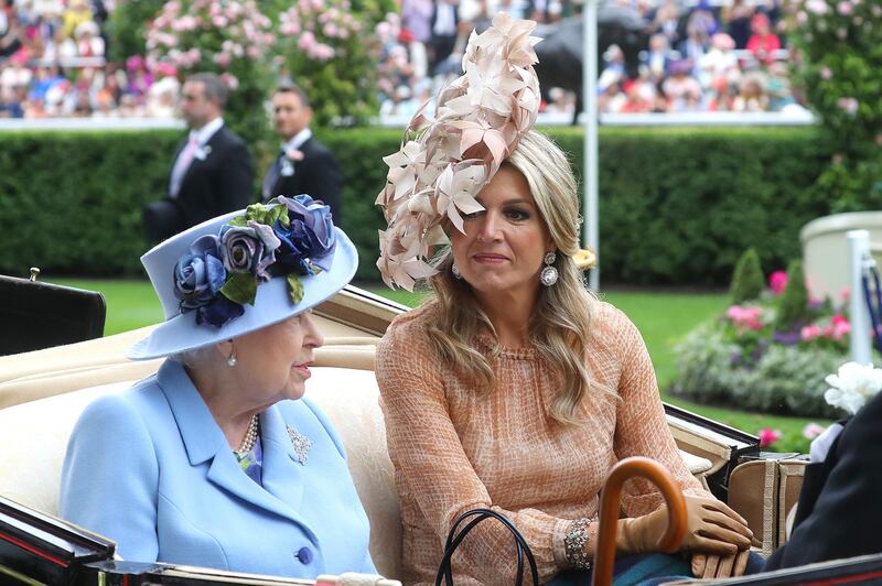 Queen Elizabeth II and Queen Maxima of the Netherlands on Day 1 of Royal Ascot. Getty Images