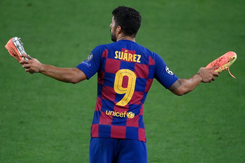 Barcelona's Luis Suarez following the Champions League match against Napoli at Camp Nou. AFP