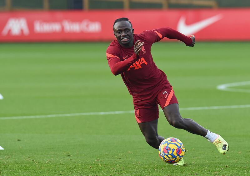 Sadio Mane prpares for the Leicester game.