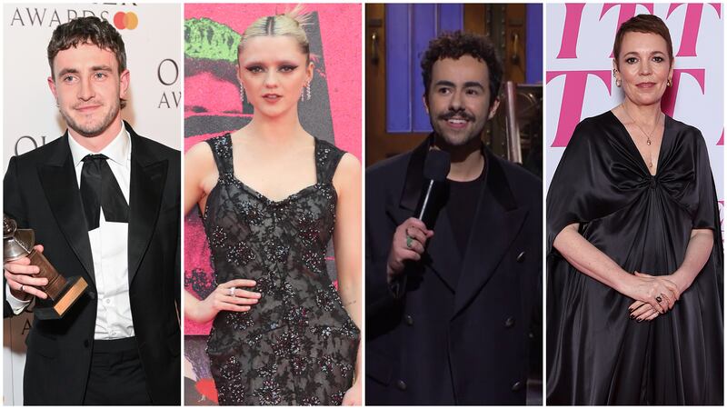 From left, Paul Mescal, Maisie Williams, Ramy Youssef and Olivia Colman have lots in the Cinema for Gaza auction. Getty Images; SNL
