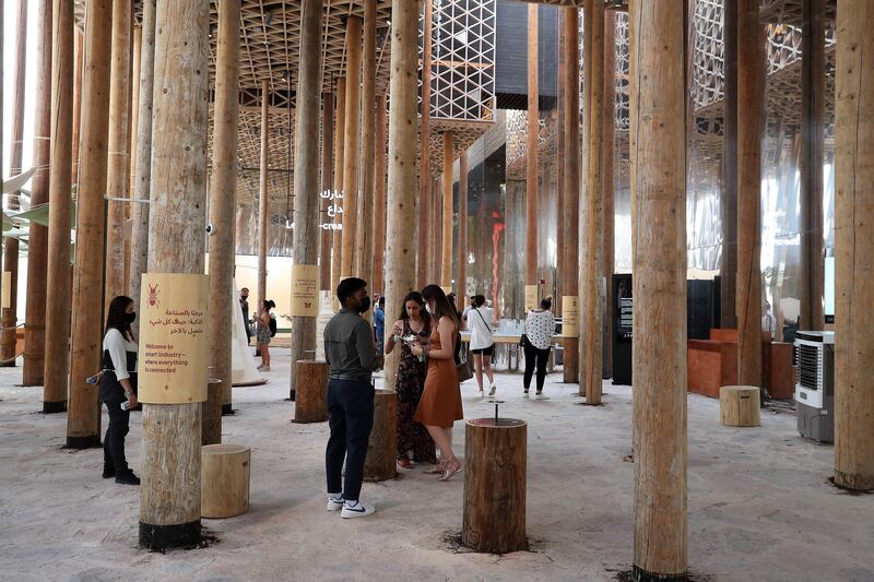 A forest landscape has been recreated at the Sweden pavilion.