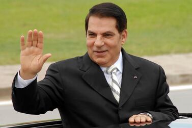 Zine El Abidine Ben Ali waves as he arrives at campaign rally in October 2009, just 13 months before he was deposed and forced to flee Tunisia. AP Photo