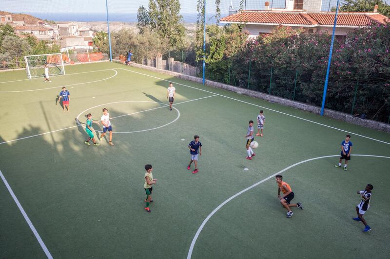 The only football field of the little village where every day there are long matches between the the local kids. The National/Giacomo Sini
