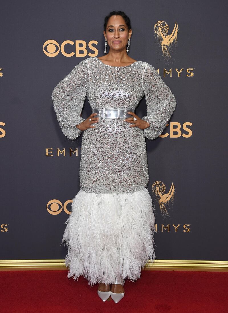 Tracee Ellis Ross wore a bedazzling, feather-adorned design by Chanel Haute Couture. Jordan Strauss/Invision/AP