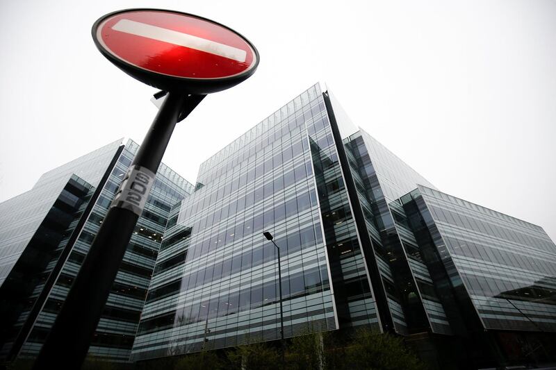 A traffic sign is seen outside 10 Hammersmith Grove, which houses the offices of Fox Networks Group, in London, Britain, April 11,  2018. REUTERS/Henry Nicholls