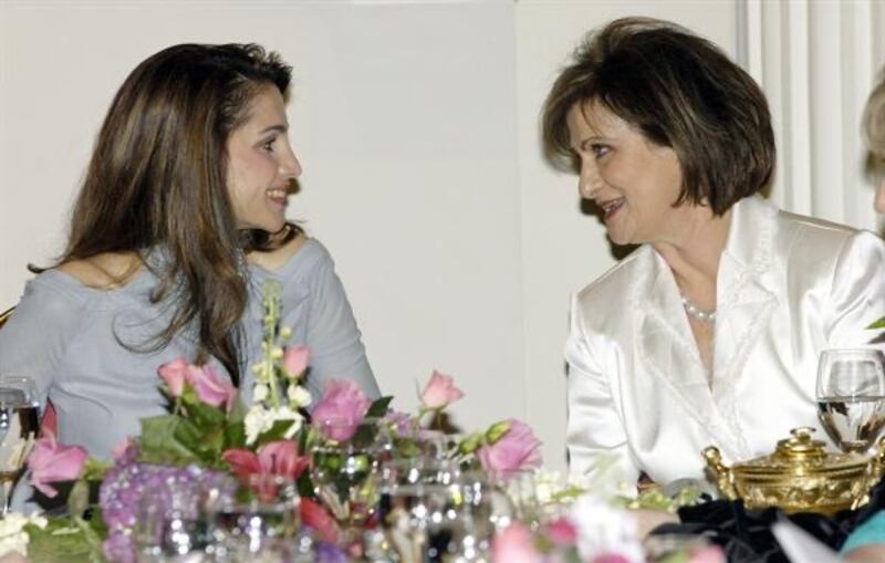 Queen Rania of Jordan and Mrs Al Kaylani at the AIWF's fifth anniversary event at Mansion House, London. Photo: Haifa Al Kaylani OBE