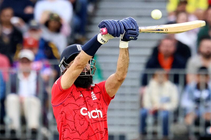 Moeen Ali tries to play a shot. AFP