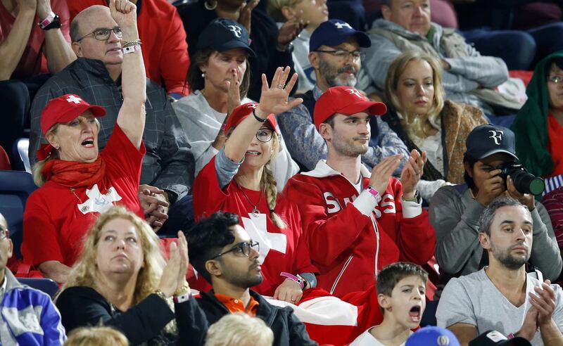 Fans of Federer during the match. EPA