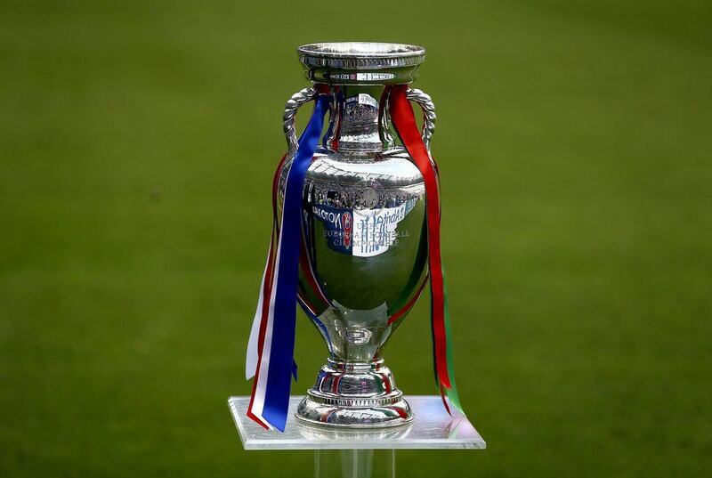 The Euro trophy called “Coupe Henri Delaunay” prior the Uefa Euro 2016 Final match between Portugal and France at Stade de France in Saint-Denis, France, 10 July 2016. Etienne Laurent / EPA