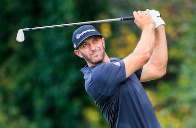 epa07040069 Dustin Johnson of the US hits his tee shot on the second hole during the third round of the Tour Championship golf tournament and the FedEx Cup final at Eastlake Golf Club in Atlanta, Georgia, USA, 22 September 2018. Tournament play runs from 20 September to 23 September.  EPA/TANNEN MAURY