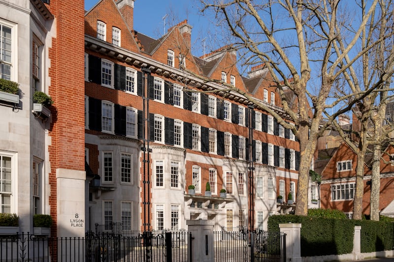 Former Italian Embassy in Belgravia believed to have inspired a Bond villain, now a £21.5m mansion for sale in Lygon Place. Photo: Beauchamp Estates