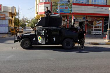 A vehicle of the Iraqi Federal police is seen on a street in Kirkuk, Iraq. REUTERS