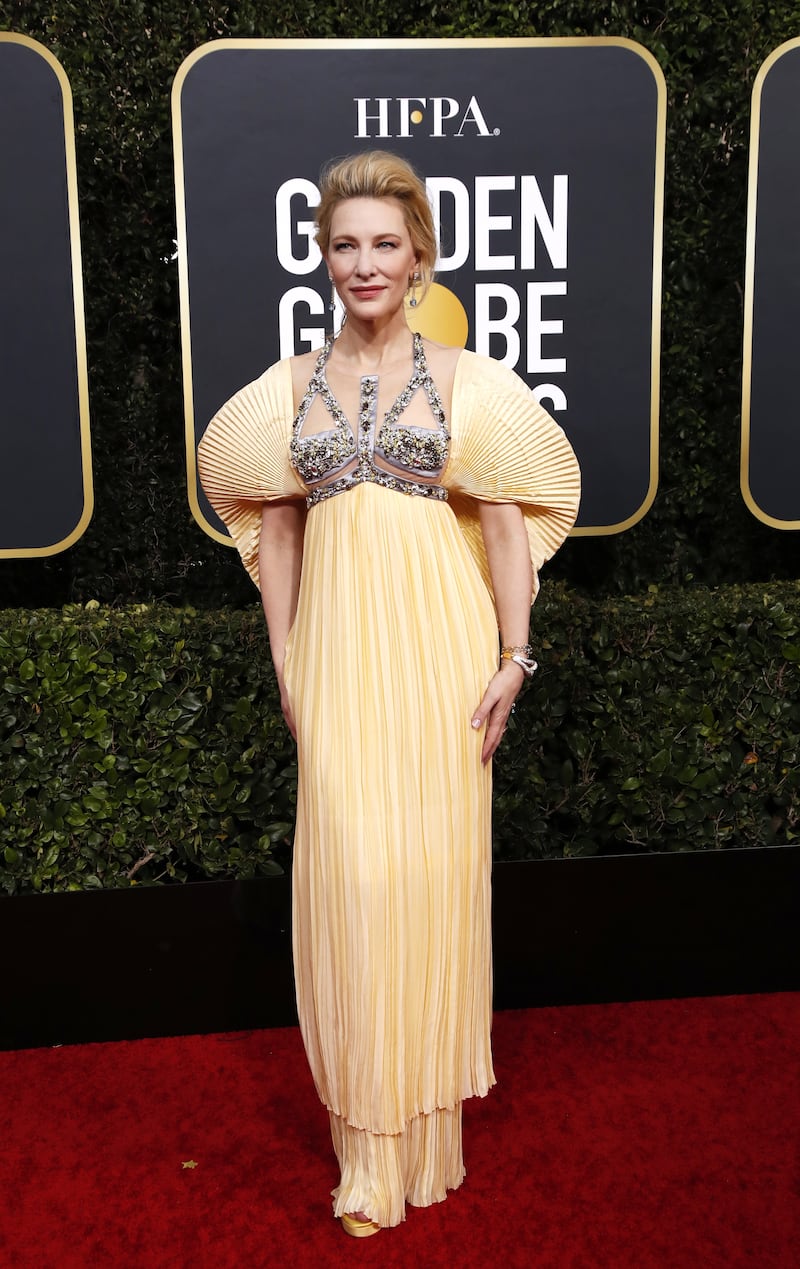 Cate Blanchett, wearing Mary Katrantzou and Pomellato, arrives for the 77th Annual Golden Globe Awards on January 5, 2020 in Beverly Hills. EPA