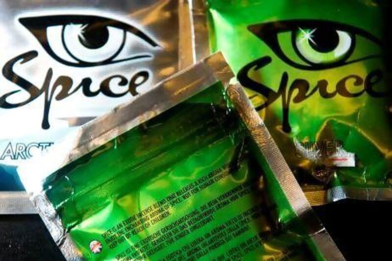 Spice, a synthetic cannabis product known as K2 by teenagers, has been banned in the UAE since July 1. The British embassy, in a circular to British curriculum schools said 35 Briton had been arrested and detained on the first day. Leon Neal/ AFP Photo