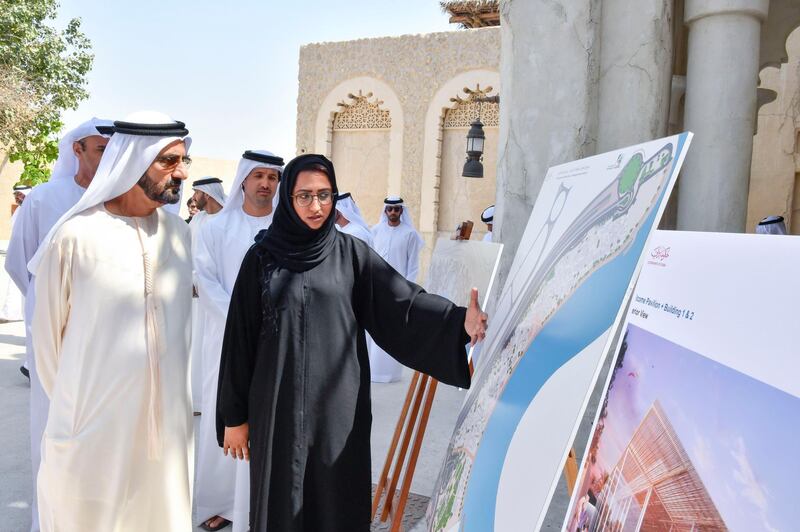 Government of Dubai Media Office – 7 March 2018: Vice President and Prime Minister of the UAE and Ruler of Dubai His Highness Sheikh Mohammed bin Rashid Al Maktoum today inspected the progress of the Shindagha Heritage District project, which is part of a major renovation project that aims to rejuvenate some of the oldest parts of Dubai. Wam