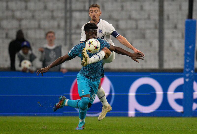 Valentin Rongier 7: The Marseille captain will have been pleasantly surprised at how easily his side were able to control midfield in the first half but was easily outmuscled by Lenglet for Spurs' leveller. AP