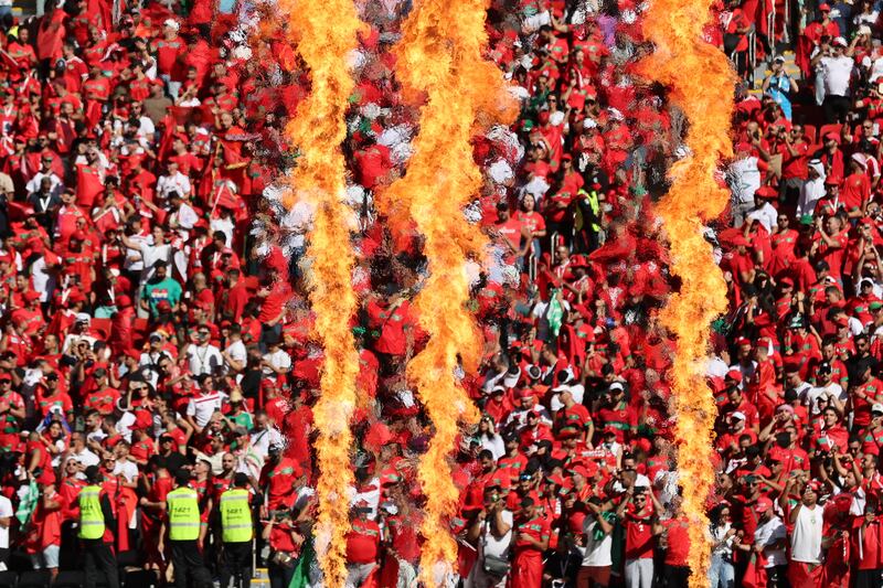 Morocco fans at Al Bayt Stadium in Al Khor. EPA