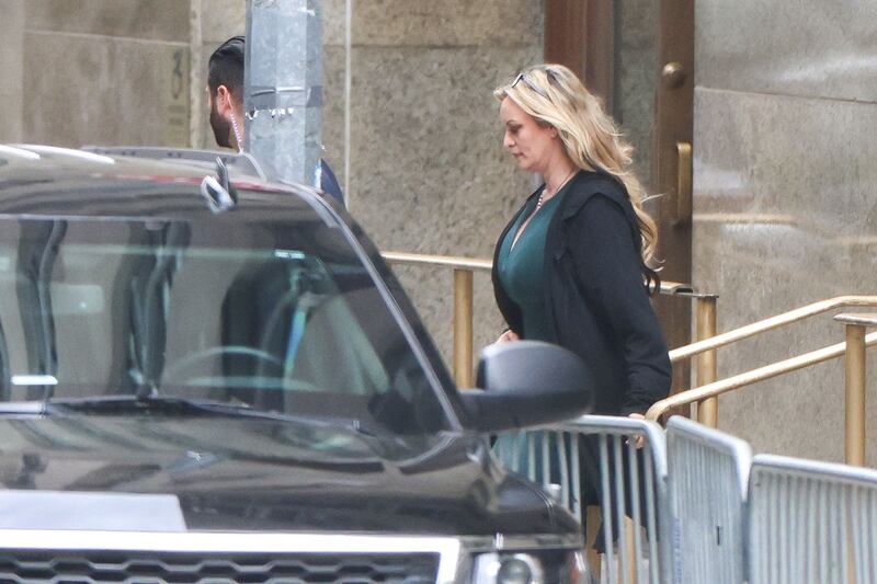 Stormy Daniels leaves Manhattan Criminal Court after testifying at former US president Donald Trump's trial. AFP