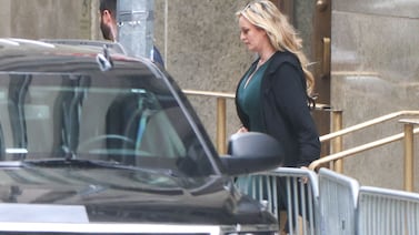 Stormy Daniels leaves Manhattan Criminal Court after testifying at former US president Donald Trump's trial. AFP