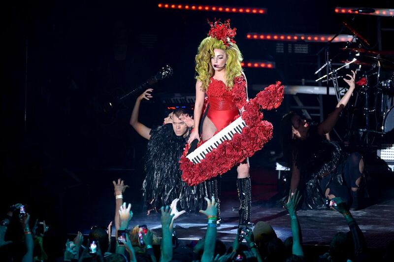 Lady Gaga will perform at Dubai’s Meydan Racecourse on 10 September, 2014. Getty Images / AFP 