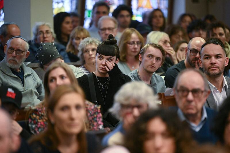 Members of London's Jewish community and relatives of hostages attended the event. AFP