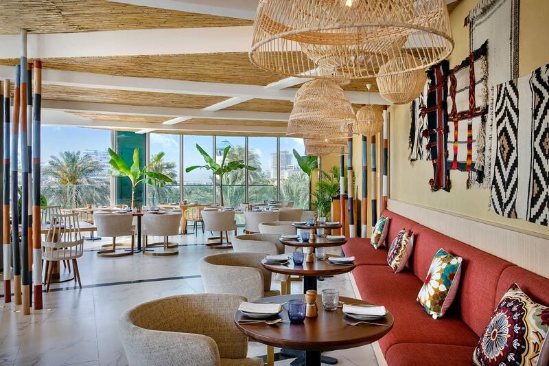 Playful interiors at the hotel reflect Dubai’s historical, cultural and social fabric.