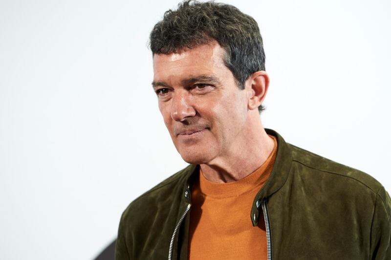 FILE: Actor Antonio Banderas announced on Monday, his 60th birthday, that he has tested positive for COVID-19. MADRID, SPAIN - FEBRUARY 06: Actor Antonio Banderas attends  Teatro del Soho Caixabank  presentation on February 06, 2019 in Madrid, Spain. (Photo by Carlos Alvarez/Getty Images)