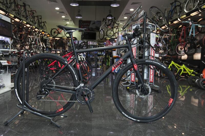 Hybrid bikes sold at stores such as Be Sports at Abu Dhabi’s Mushrif Mall cost up to Dh6,000. Mona Al Marzooqi / The National