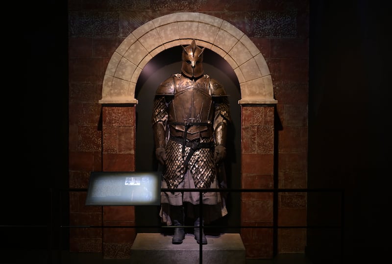 The costume of the character The Mountain is seen on display. Getty Images