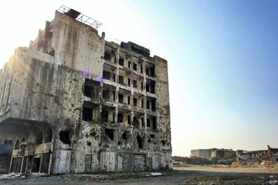 IRAQ-MOSUL_S TWO GOVERNORS-PICTURED-Pockmarked and crumbling buildings are a powerful reminder of the suffering endured by the city during the battle against ISIS. Charlie Faulkner for The National