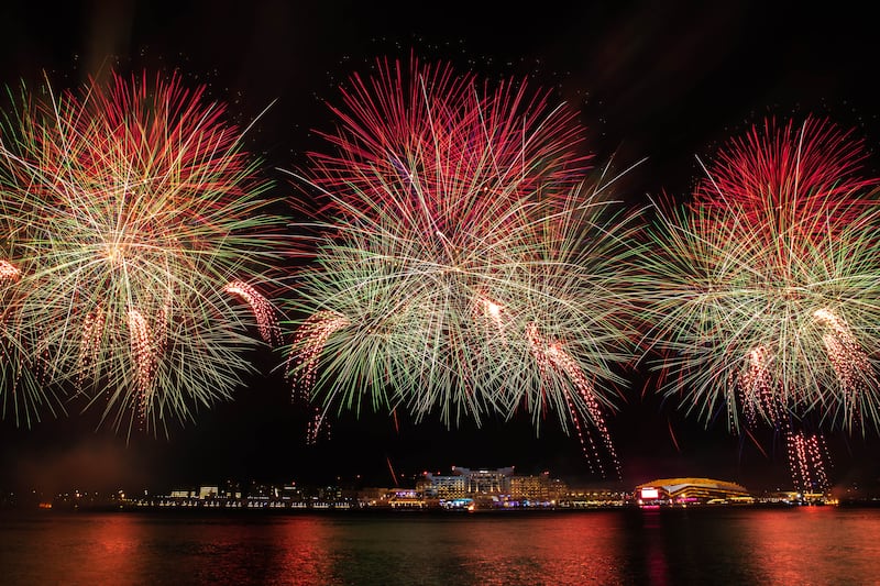 Colourful Eid Al Adha fireworks light up the sky at Yas Bay Waterfront.