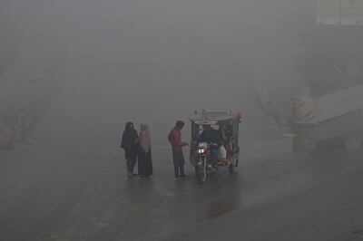 Heavy smog on the outskirts of Lahore on December 14. AFP