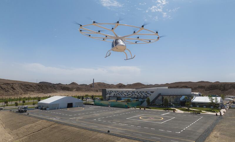 A Volocopter test flight in Neom marks progress towards the commercial operation of flying taxis in Saudi Arabia. Photo: Neom
