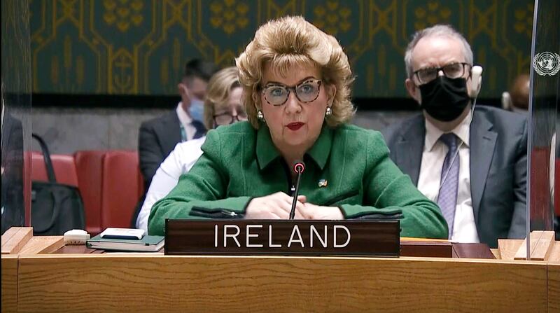 Geraldine Byrne Nason, Ireland's ambassador to the UN, said Russia's actions were "a flagrant violation of international law".  AP