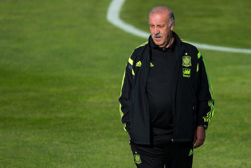 Spain manager Vicente del Bosque conducts a training session in Madrid on Monday ahead of the 2014 World Cup. David Ramos / Getty Images / May 26, 2014