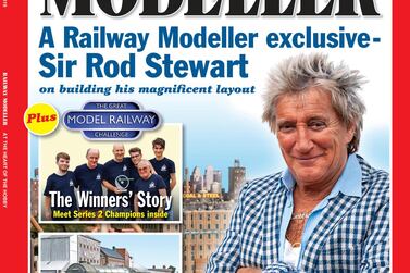 Rod Stewart on the cover of 'Railway Modeller', trumpeting his love for model trains