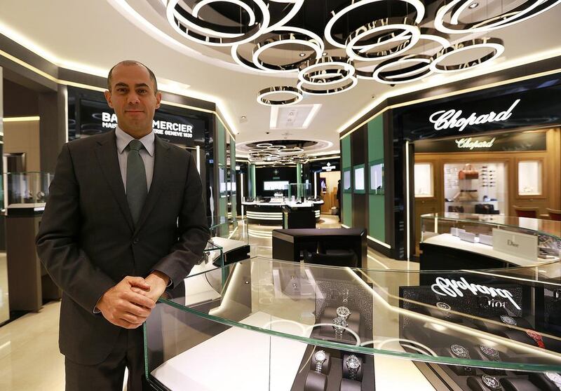 Wajdi Abdul Hadi, general manager of Al Manara Jewellery, says multibrand retailing offers the chain a wider exposure to the market. Ravindranath K / The National