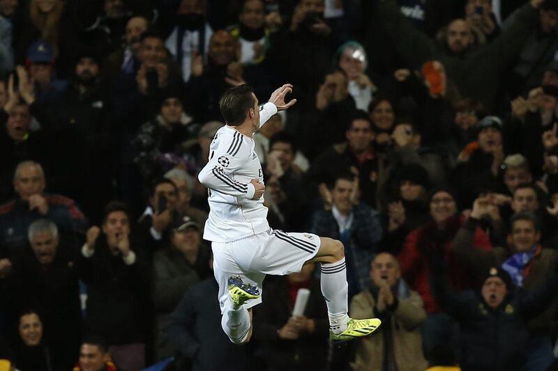 Gareth Bale scored on a free kick for Madrid in their win over Galatasaray on Wednesday night. Andres Kudacki / AP