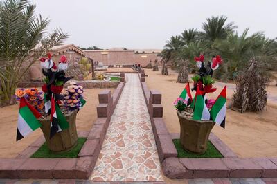 Liwa, United Arab Emirates, July 20, 2017:    General view of Rashed Abdullah farm in the Al Dhafra Region of Abu Dhabi on July 20, 2017. Abdullah was the winner of the largest date branch for the Liwa Date Festival which runs from July 19th to 29th. The winning branch weighed in at 106.5kg. Christopher Pike / The National

Reporter: Anna Zacharias
Section: News