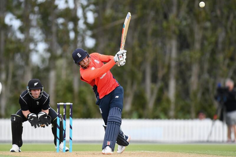 LINCOLN, NEW ZEALAND - OCTOBER 27: Jonny Bairstow of England bats during the Twenty20 International Tour match between the New Zealand XI and England on October 27, 2019 in Lincoln, New Zealand. (Photo by Kai Schwoerer/Getty Images)