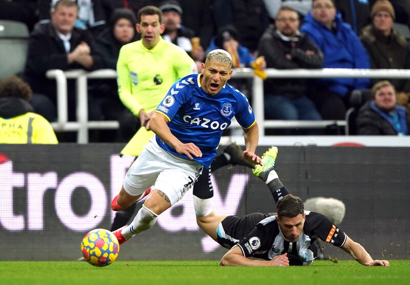 Fabian Schar - 7: Hesitation allowed Richarlison an early chance. Wild tackle on Richarlison saw Swiss defender booked just after half time. Coped well with Everton's attacks in general. PA