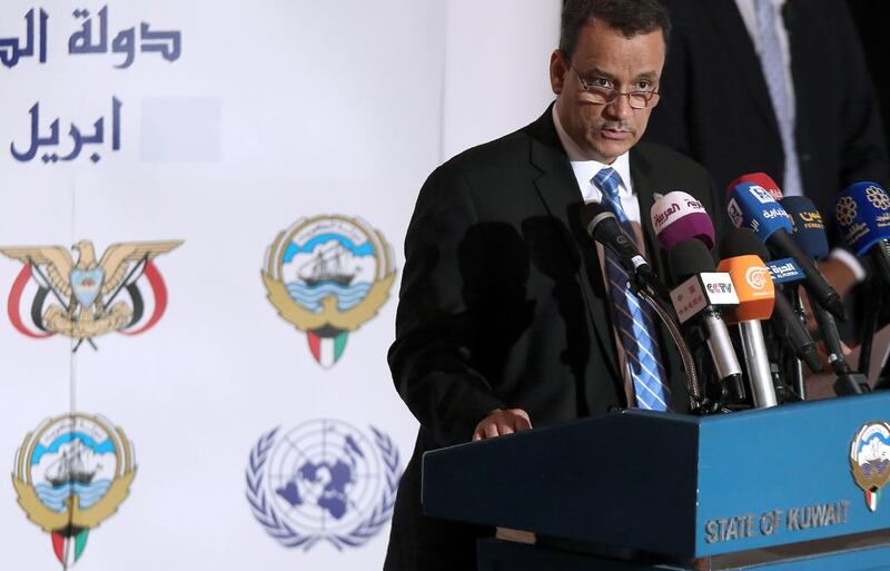 The United Nations' special envoy to Yemen, Ismail Ould Cheikh Ahmed, speaks during a press conference at the ministry of information in Kuwait City on June 30, 2016. Yasser Al Zayyat/AFP Photo